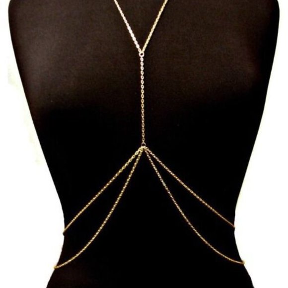 Gold Plated Double Waist Body Chain Necklace_BC-04 - Picture 5 of 15
